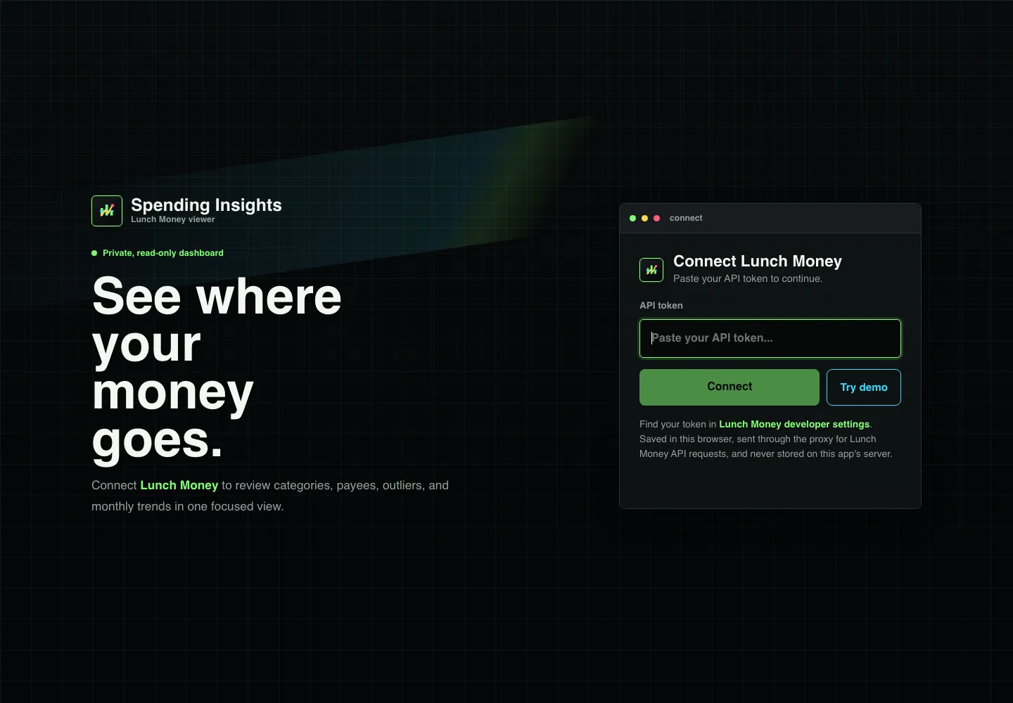 Preview of the Spending Insights landing page.